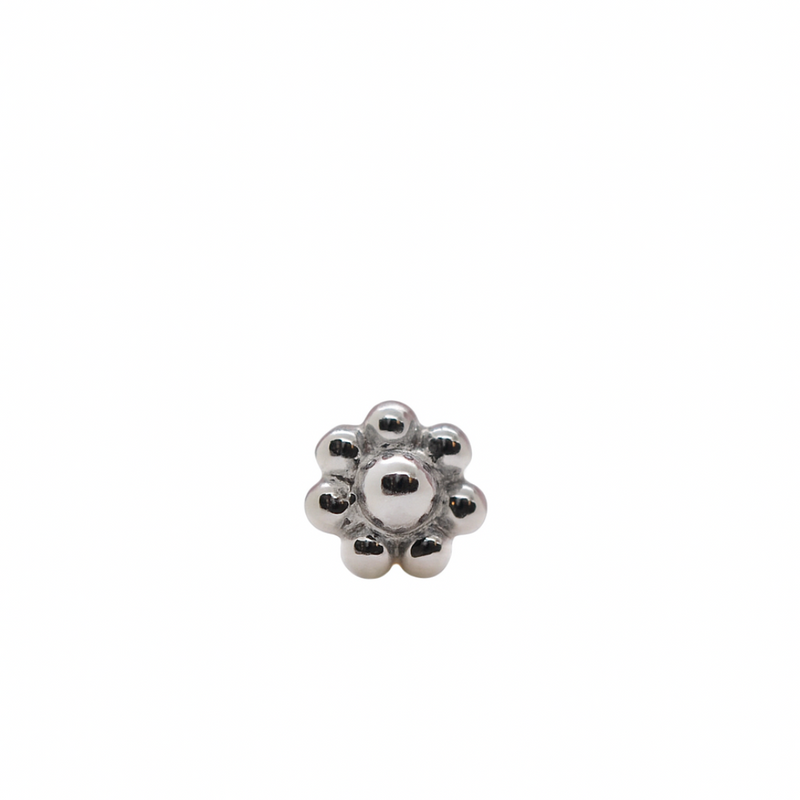 BVLA-Bead Flower Cluster solid 14k white gold end