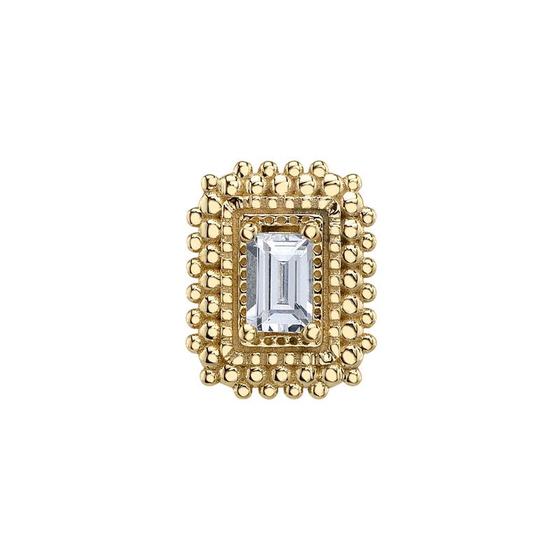 BVLA -Afghan Baguette- CZ yellow gold end