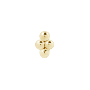 Buddha Organics- 4 Bead Cluster threadless gold end