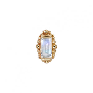 BVLA -Beaded Baguette- Faceted RAINBOW MOON gold end