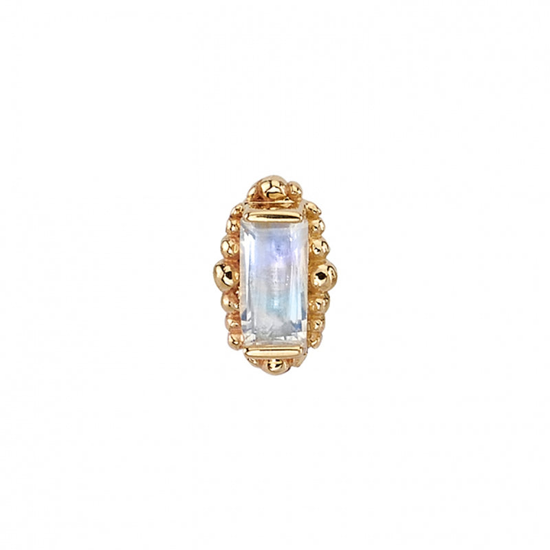 BVLA -Beaded Baguette- Faceted RAINBOW MOON gold end
