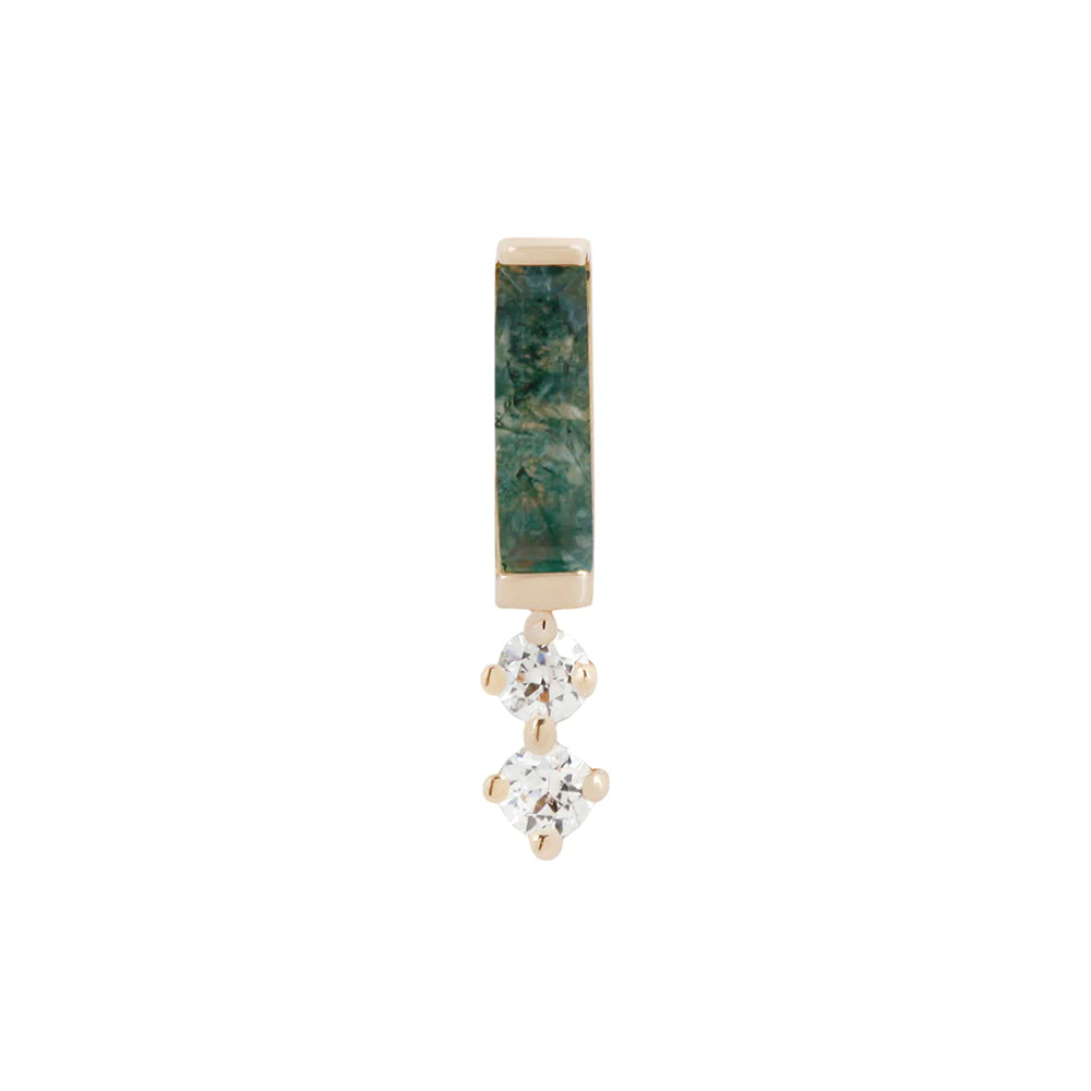 Buddha Organics-Crave Moss Agate +Cz threadless end