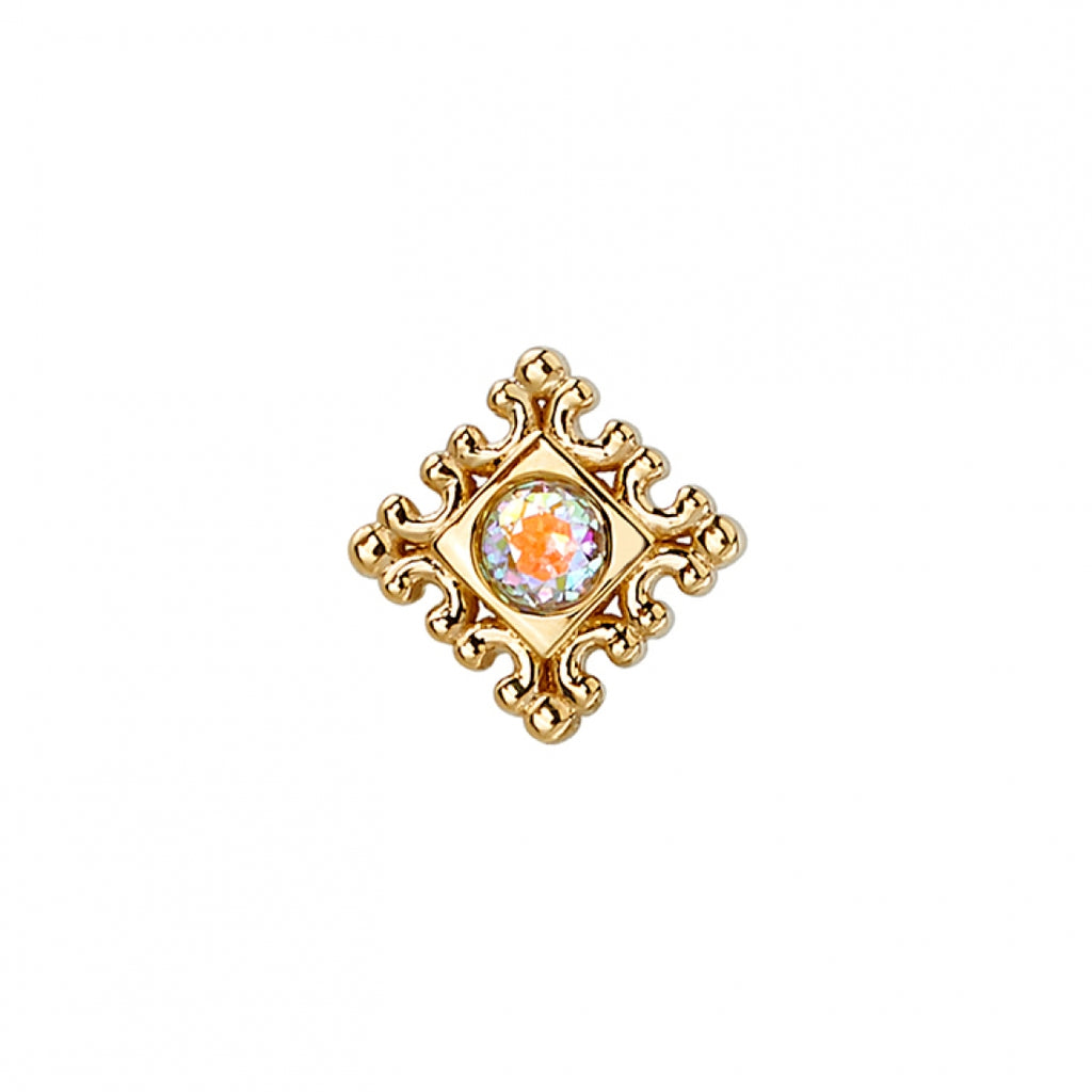 BVLA -Flourish Illusion -Mercury Mist TOPAZ solid 14k yellow gold end