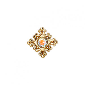 BVLA -Flourish Illusion -Mercury Mist TOPAZ solid 14k yellow gold end