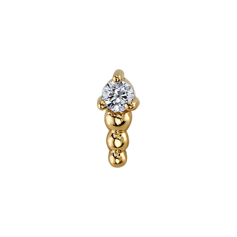 BVLA -Glow Worm CZ 14k yellow gold end