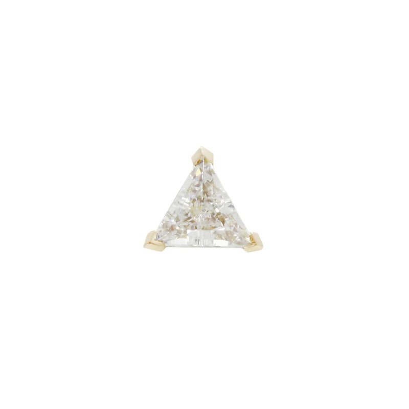 Buddha Organics-Trillion Swarovski Cz threadless yellow gold end