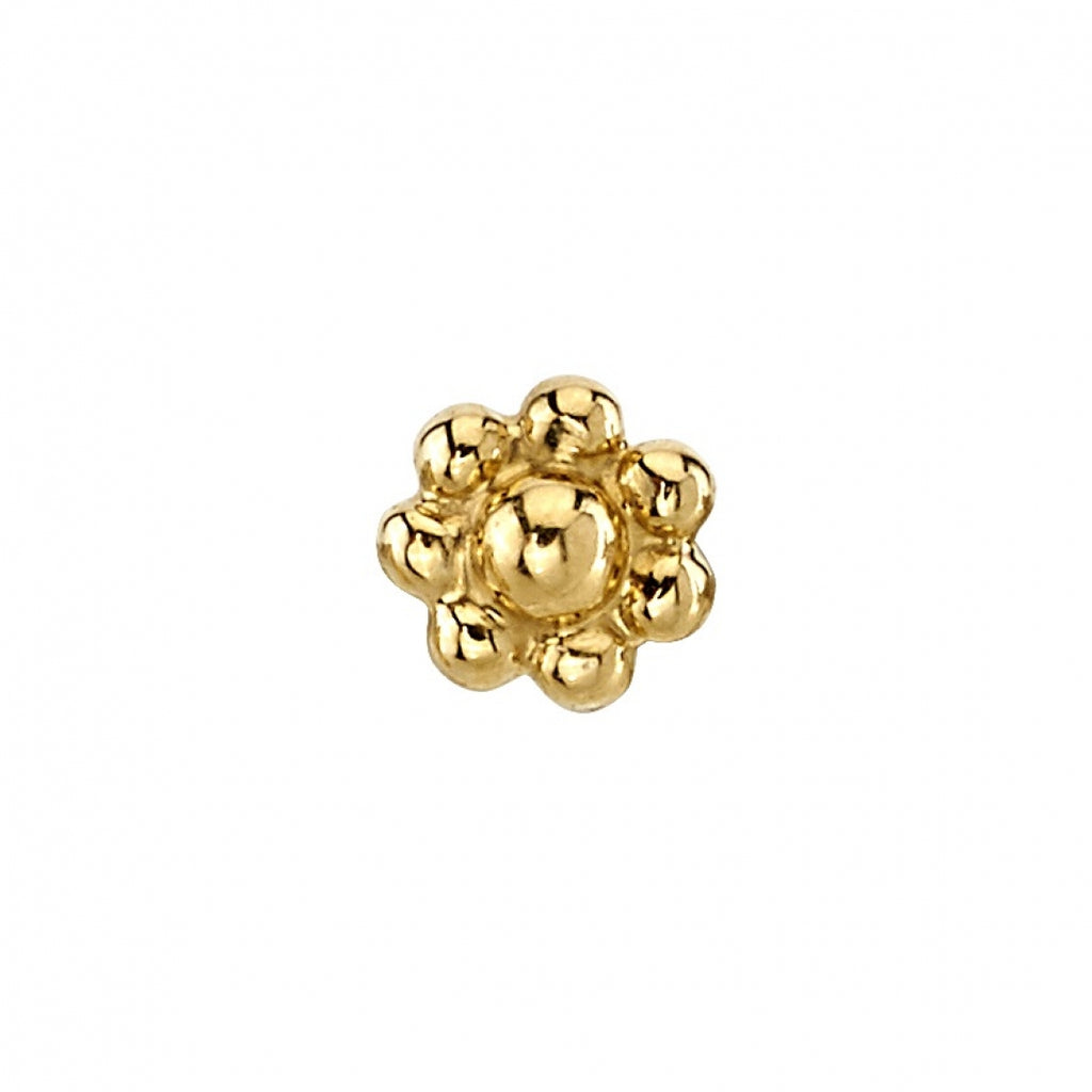 BVLA -Bead Flower Cluster solid 14k yellow gold end