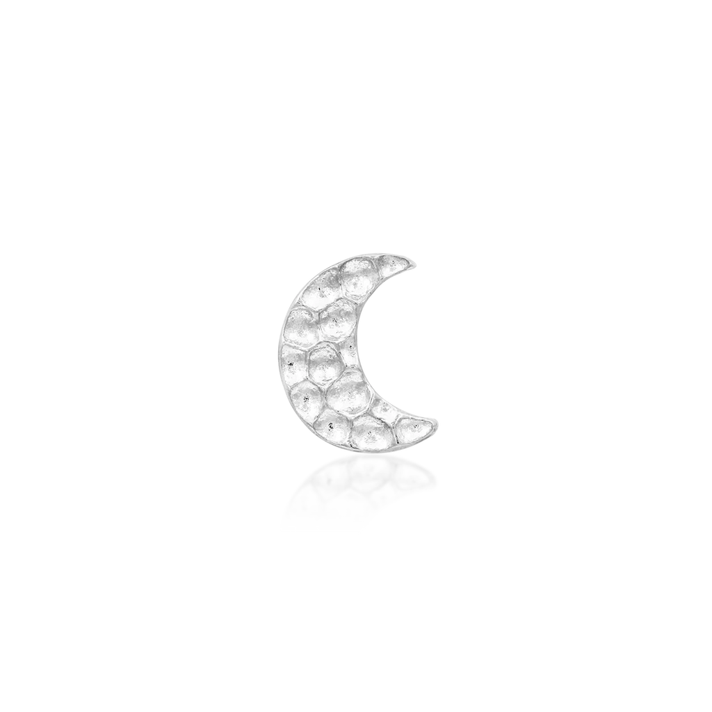 Junipurr- Hammered Moon 14kt white gold end