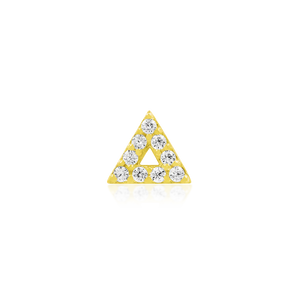 Junipurr- Triangle with Cz 14kt yellow gold end