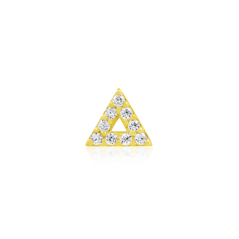 Junipurr- Triangle with Cz 14kt yellow gold end