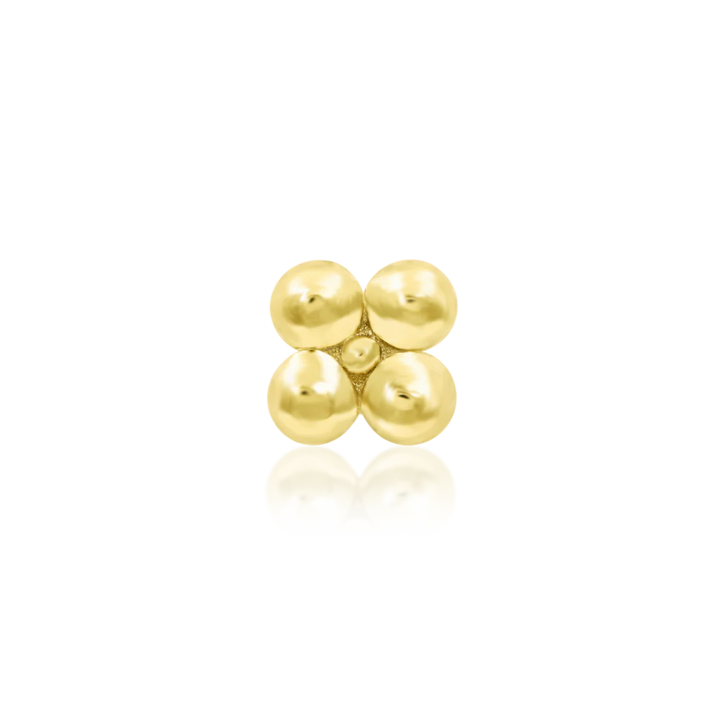 Junipurr-Quad Bead 14kt yellow gold end