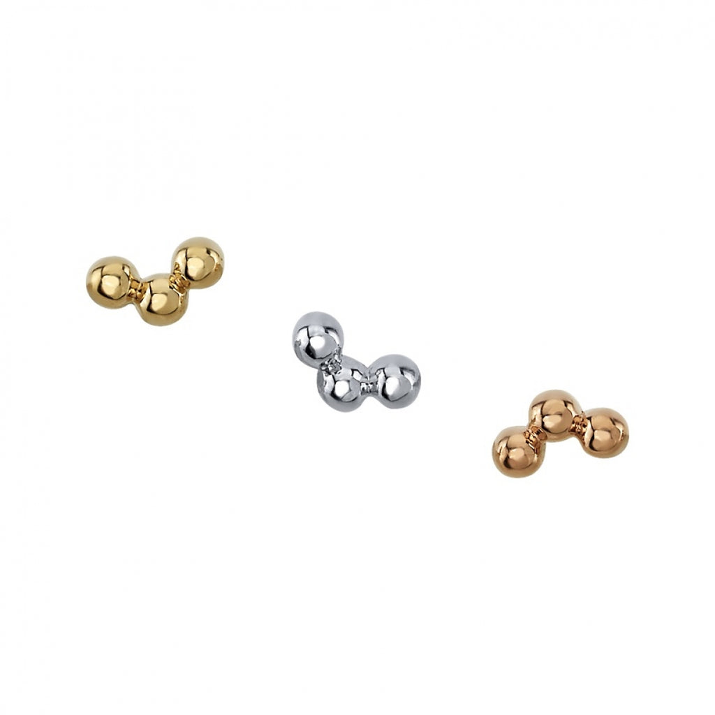 BVLA -TRI BEAD ARC solid 14k white gold end