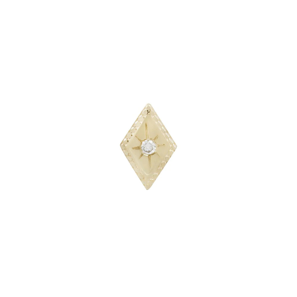 Buddha Organics- Etoile Genuine Diamond threadless gold end