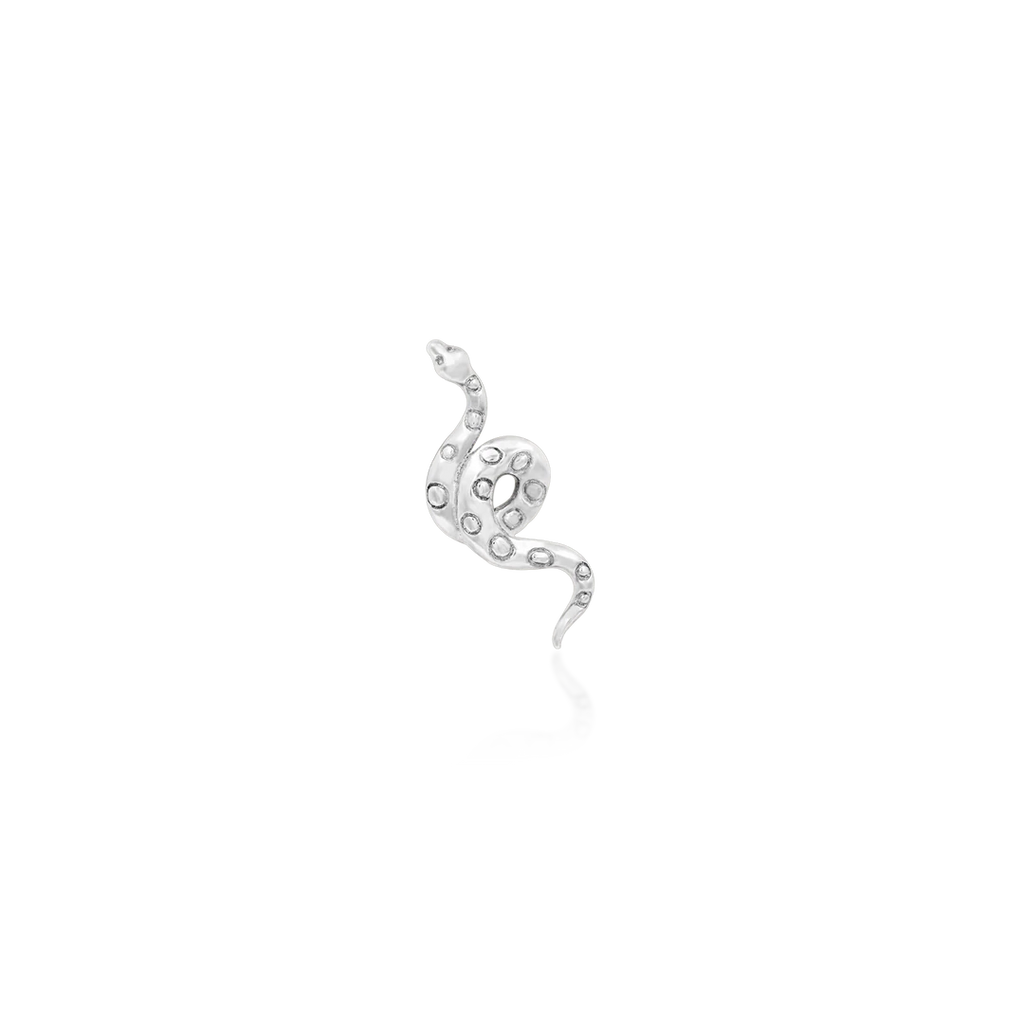 Junipurr- Textured Snake 14kt white gold end