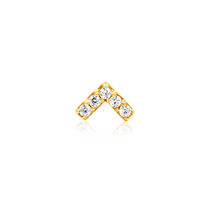 Junipurr- Chevron CZ 14kt yellow gold end