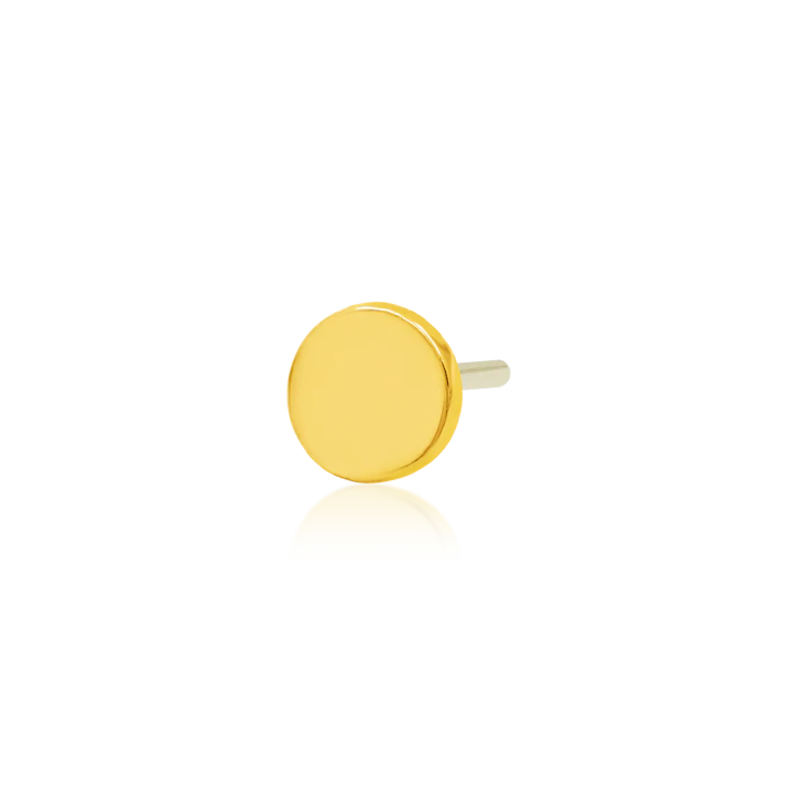 Junipurr- Gold Disk 14kt yellow gold end