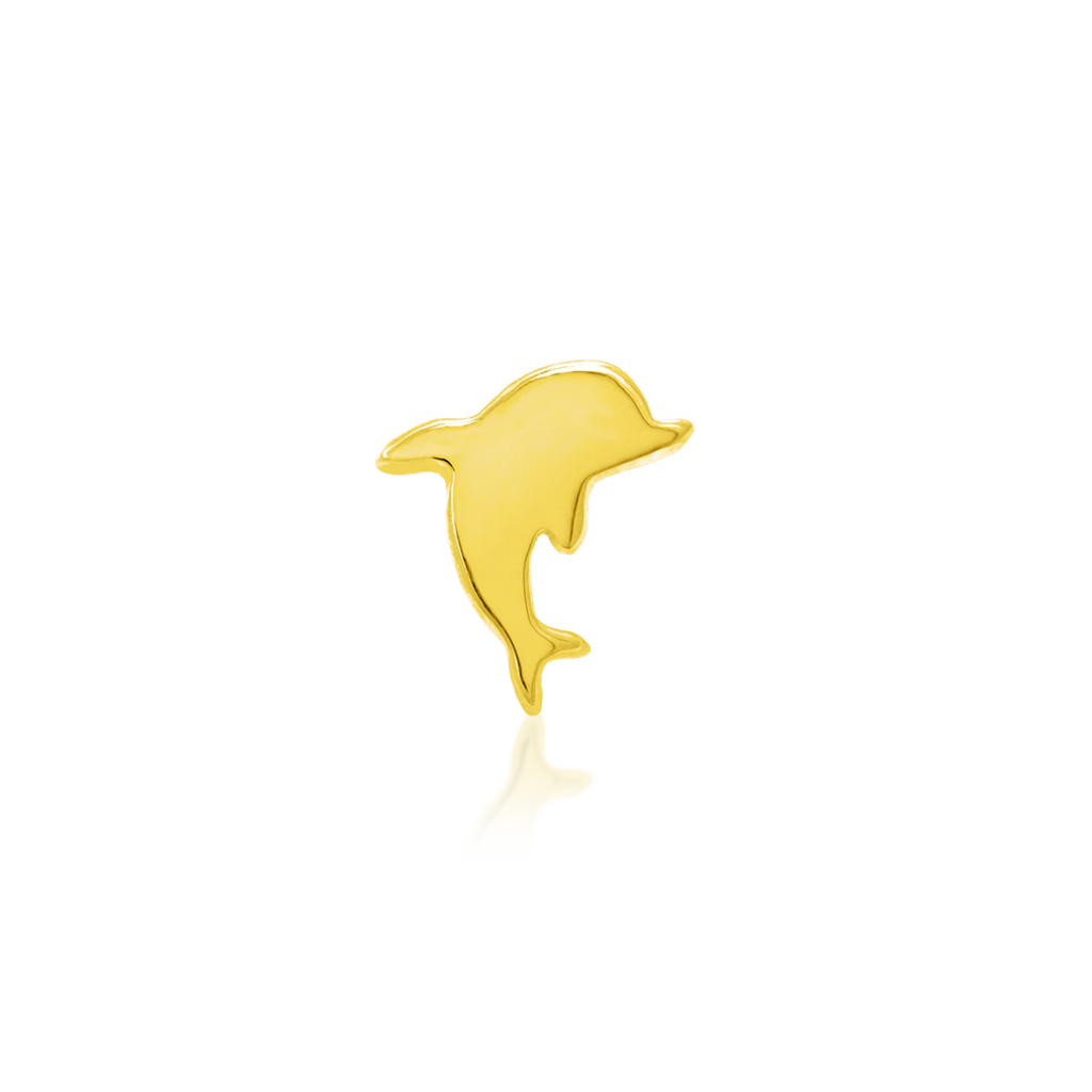 Junipurr- Gold Dolphin 14kt yellow gold end
