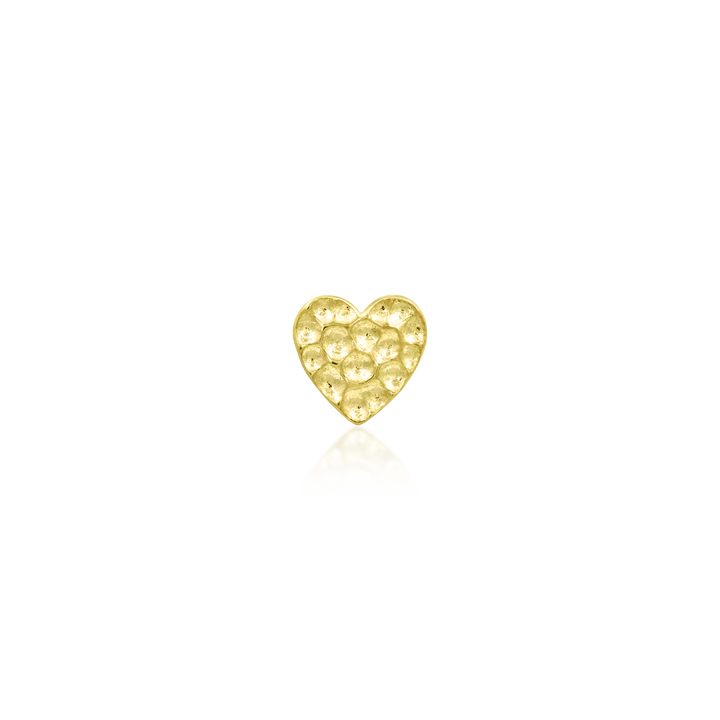 Junipurr-Hammered Heart 14kt yellow gold end