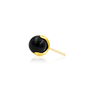 Junipurr-Prong-Set Ball with Black Onyx 14kt yellow gold end