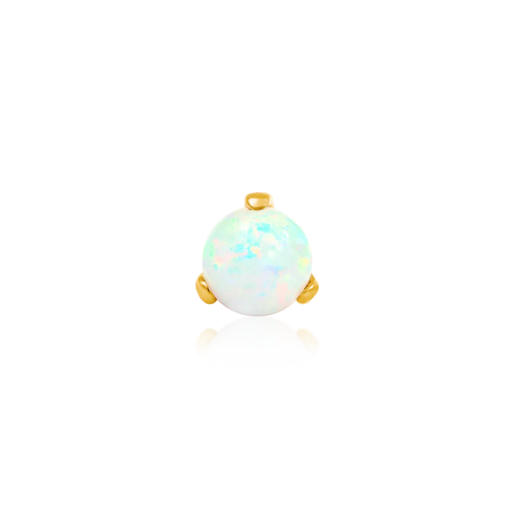 Junipurr-Prong-Set Ball with Opal 14kt yellow gold end