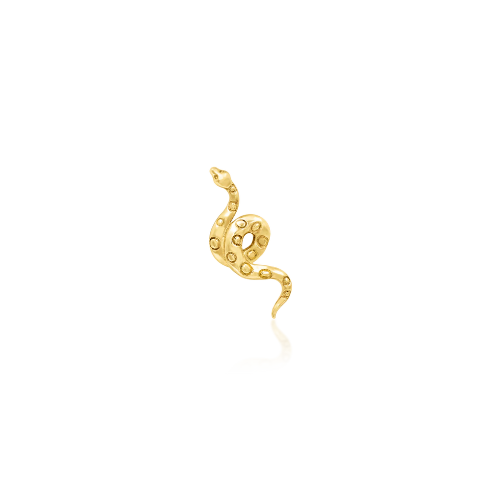 Junipurr- Textured Snake 14kt yellow gold end