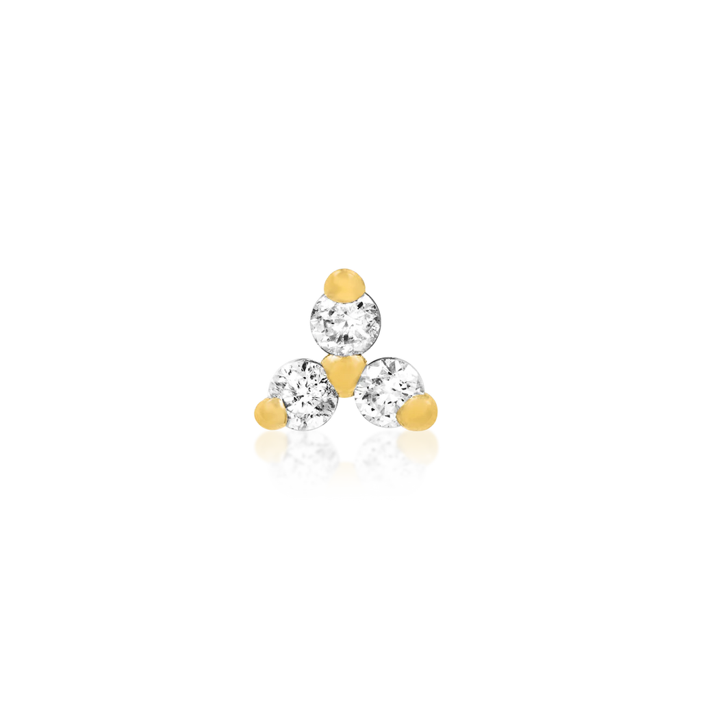 Junipurr- Trinity CZ 14kt yellow gold end