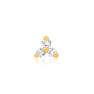 Junipurr- Trinity CZ 14kt yellow gold end