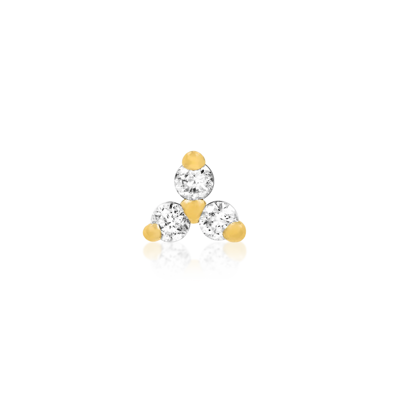 Junipurr- Trinity CZ 14kt yellow gold end