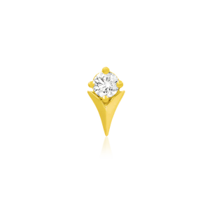 Junipurr-Tulip with CZ Stone 14kt yellow gold end